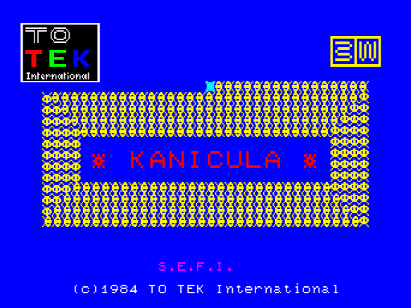 Copie d'écran du logiciel Kanicula dans la catégorie Jeu d'action pour ordinateur Thomson TO7-70