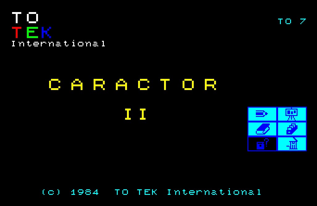Copie d'écran du logiciel Caractor II dans la catégorie Graphisme pour ordinateur Thomson TO7