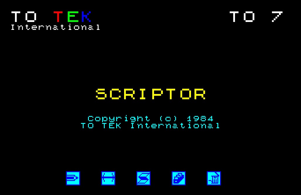 Copie d'écran du logiciel Scriptor dans la catégorie Graphisme pour ordinateur Thomson TO7