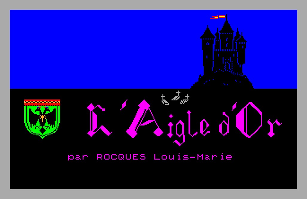 Copie d'écran du logiciel L'Aigle d'Or dans la catégorie Jeu d'action pour ordinateur Thomson TO7-70