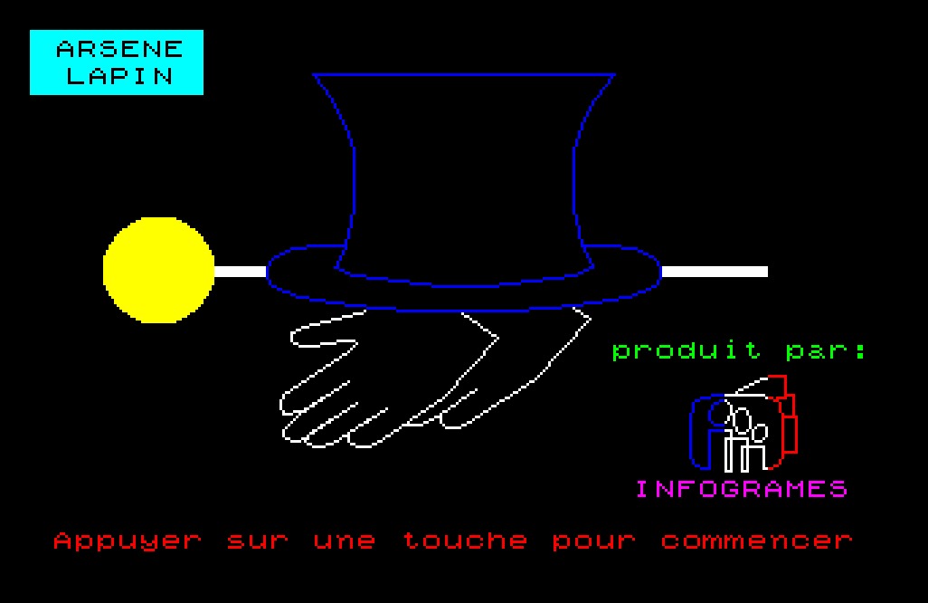 Copie d'écran du logiciel Arsène Lapin dans la catégorie Jeu de réflexion pour ordinateur Thomson TO7-70